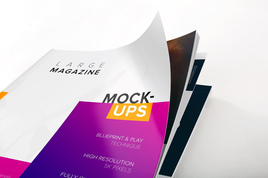 Large Magazine Cover Close Up View Mockup 01