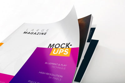 Large Magazine Cover Close Up View (Mockup)