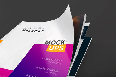 Large Magazine Cover Close Up View (Mockup)