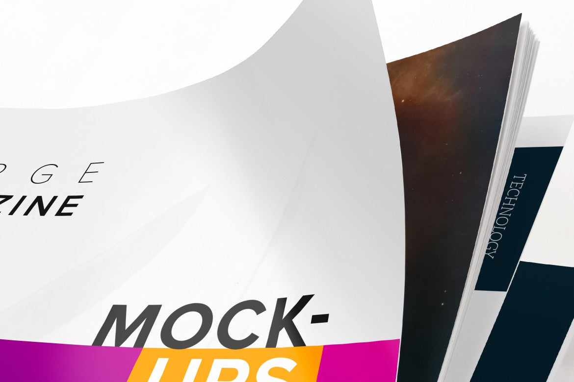 Large Magazine Cover Close Up View (Mockup)