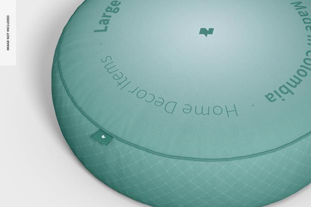 Large Pouf Mockup, Close-Up Psd