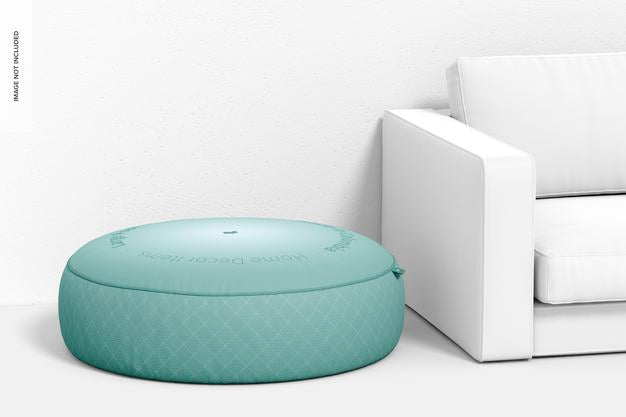 Large Pouf With Couch Mockup Psd