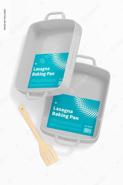 Lasagna Baking Pans With Bamboo Spatula Mockup Psd
