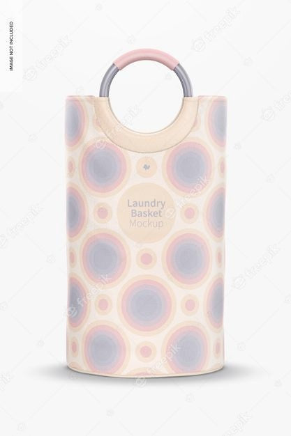 Laundry Basket Mockup, Front View Psd