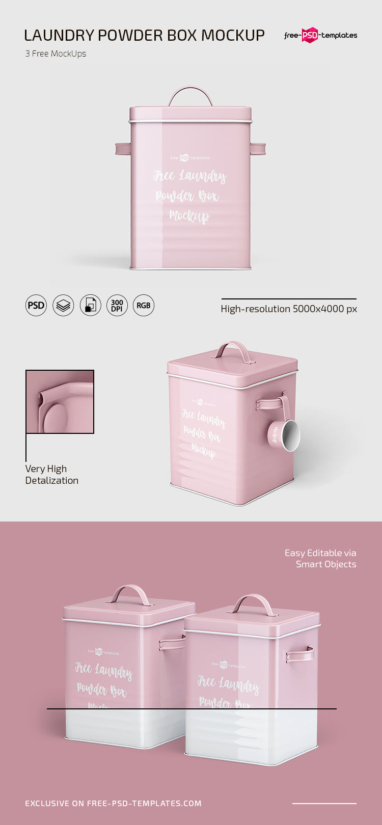 Laundry Powder Box Mockup