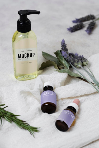 Lavender Serum On Table Psd