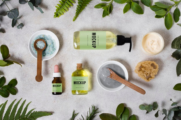 Lavender Water Bottle On Table Psd