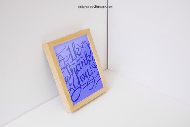 Leaning Photo Frame Mockup Psd