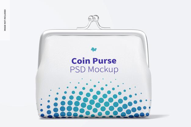 Leather Coin Purse Mockup, Front View Psd