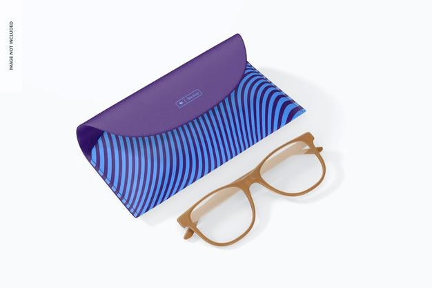 Leather Eyeglasses Case Mockup, Perspective Psd