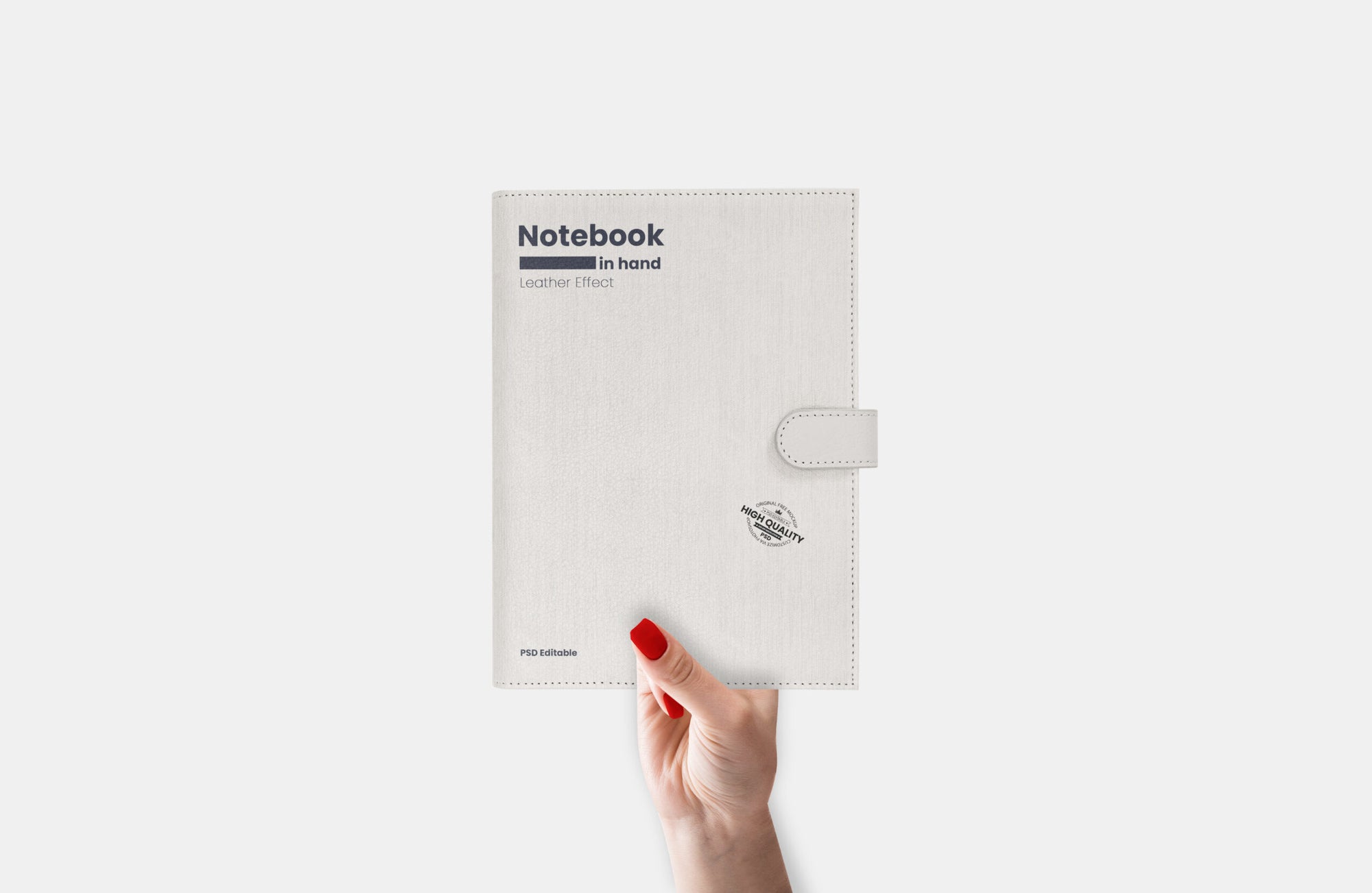 Leather Notebook In Hand Mockup