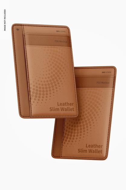 Leather Slim Wallet Mockup Psd