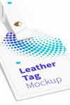 Leather Tags Mockup, Close Up Psd