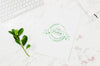 Leaves And Botanical Mock-Up On Marble Background Psd