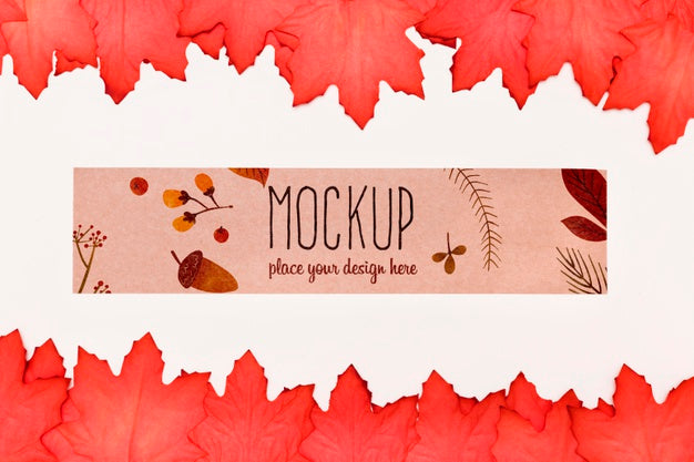 Leaves Assortment Autumnal Mock-Up Design Psd