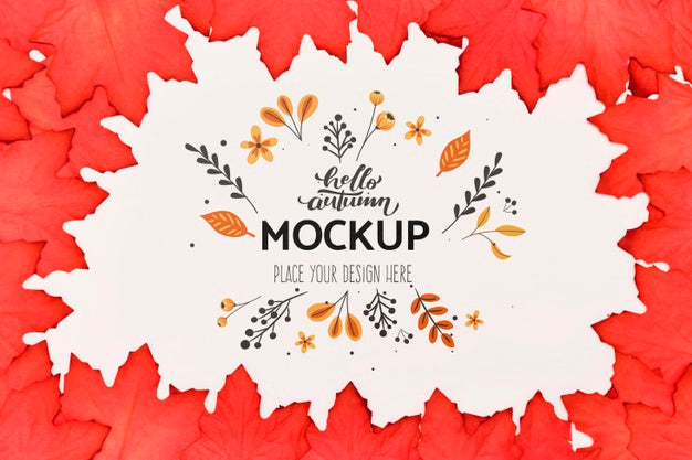 Leaves Assortment Autumnal Mock-Up Psd