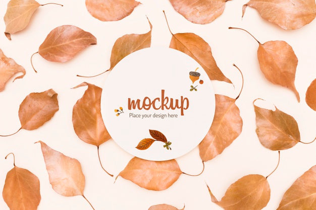 Leaves Composition Autumnal Mock-Up Design Psd