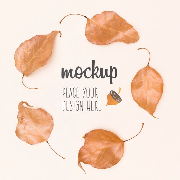 Leaves Composition Autumnal Mock-Up Psd