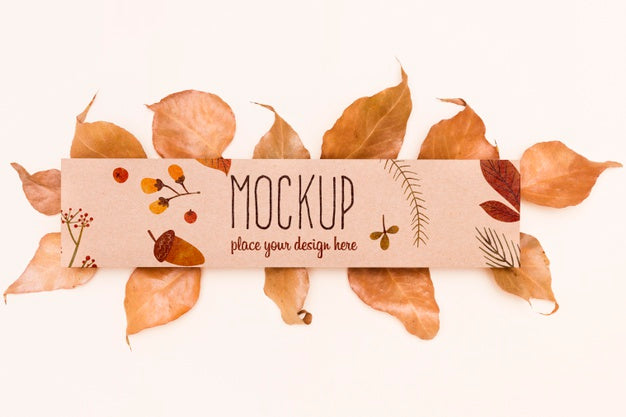 Leaves Composition Autumnal Mock-Up Style Psd