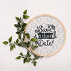Leaves With Circular Frame Save The Date Mock-Up Psd