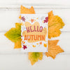 Leaves With Hello Autumn Season Message Psd