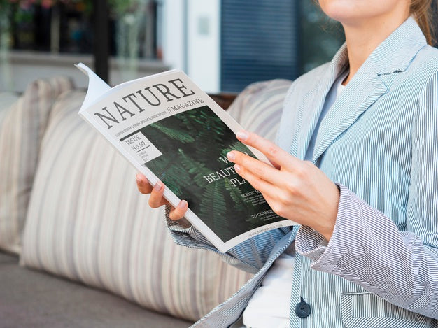 Lecture With Magazine About Nature Psd