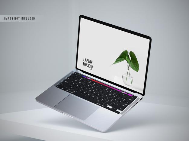 Left View Of Laptop Mockup Design Psd