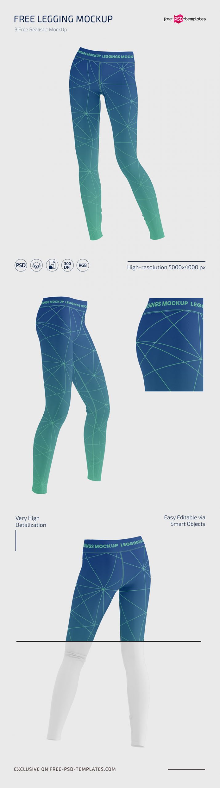 Legging Mockup Set In Psd