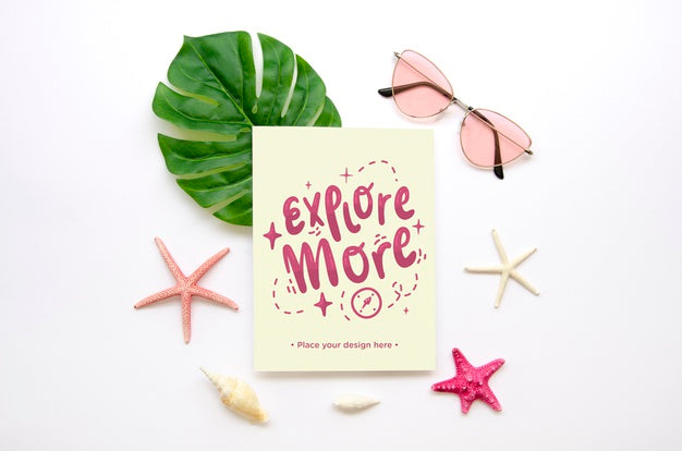 Let'S Go Travel Mock-Up And Flat Lay Psd