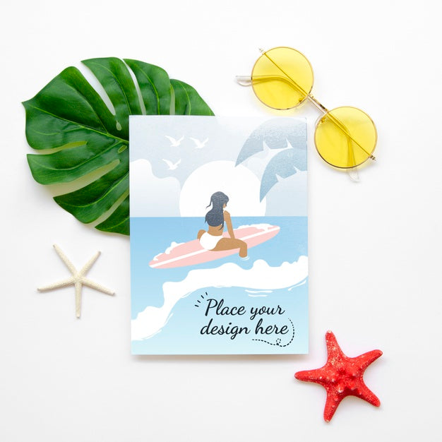 Let'S Go Travel Mock-Up And Greeting Card Psd