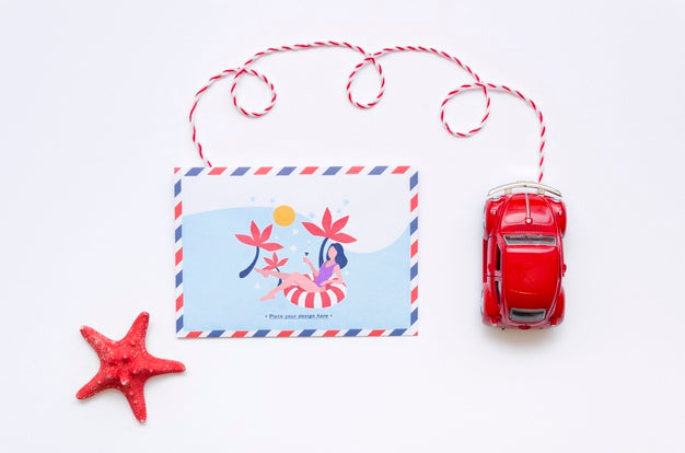 Let'S Go Travel Mock-Up And Toy Psd