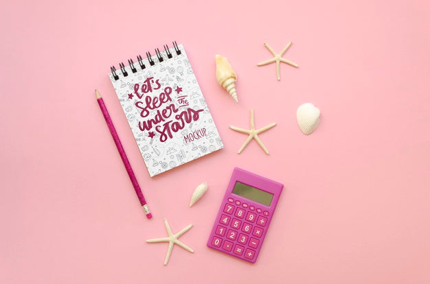 Let'S Go Travel Mock-Up With Calculator Psd