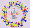 Let'S Party With Party Hats And Colourful Confetti Psd