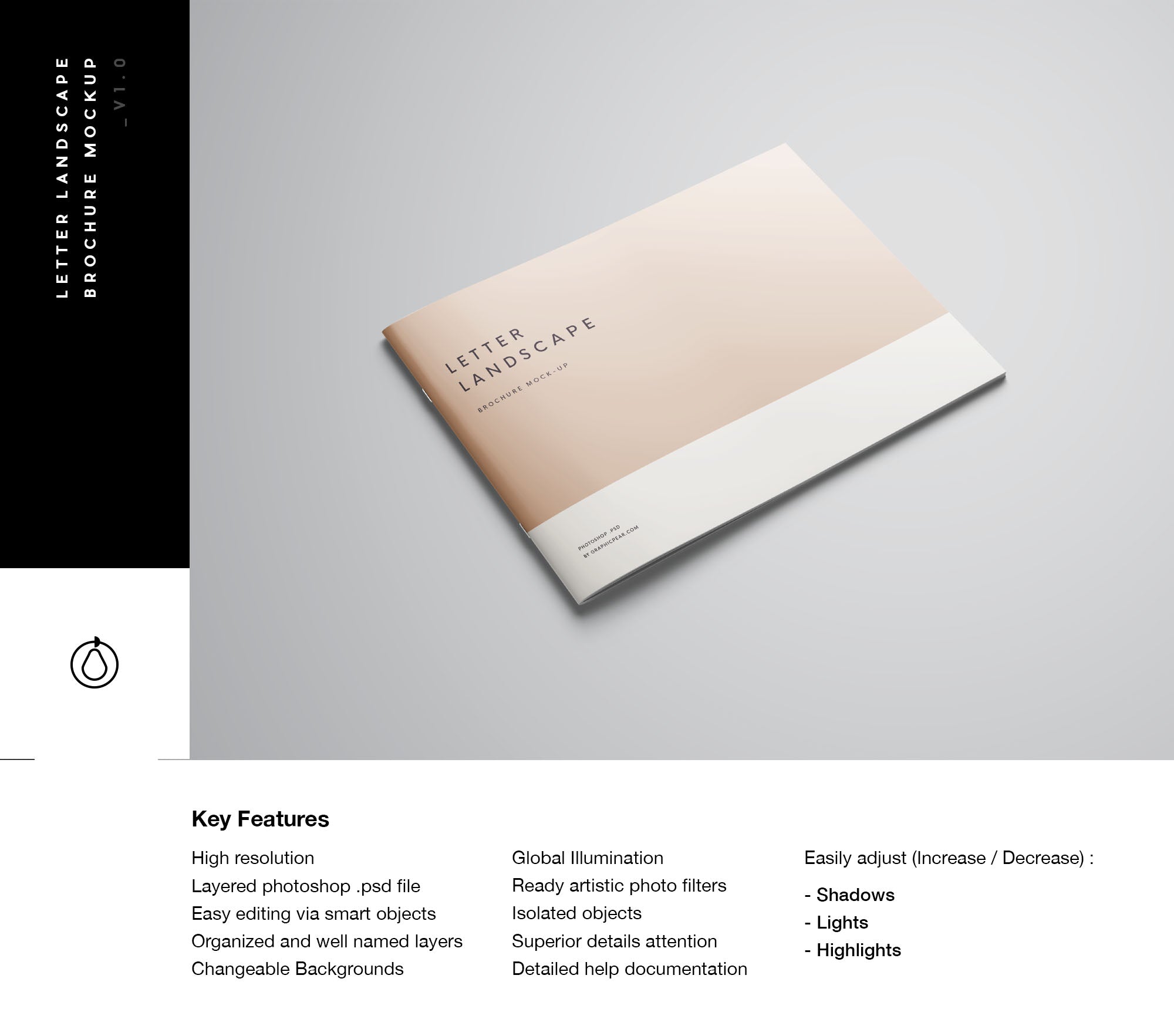 Letter Landscape Brochure Mockup