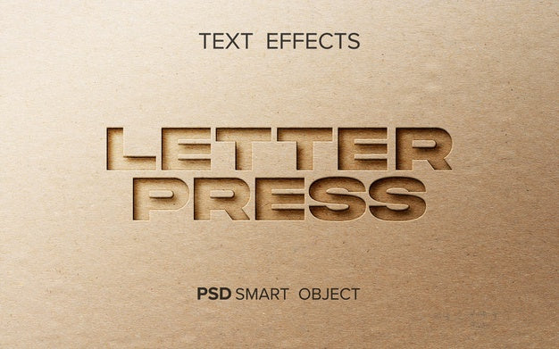 Letter Press Effect Mockup Psd