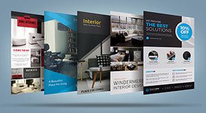 Letter Size Multiple Flyers Bundle Mock-Up Psd