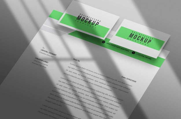 Letterhead And Business Card Mockup Psd Psd