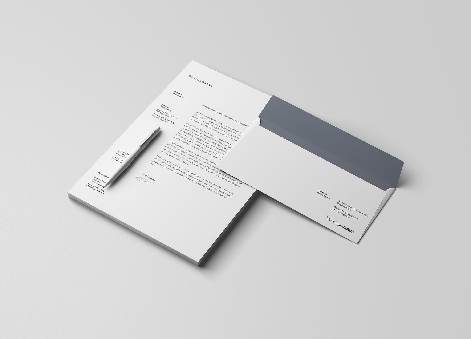 Letterhead And Envelope Branding Mockup (Psd)