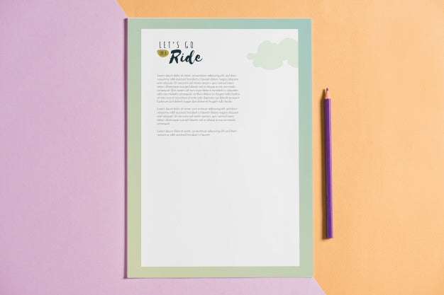 Letterhead Mockup Next To Pen Psd