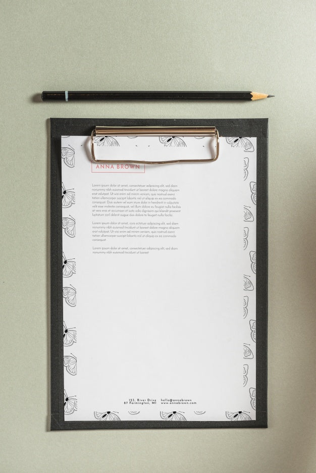 Letterhead Mockup On Clipboard Psd