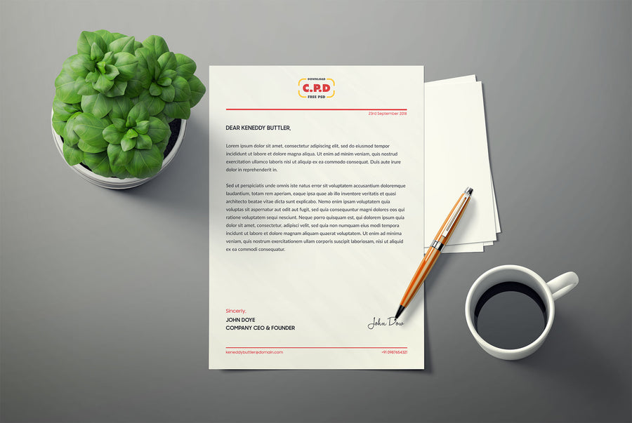 Letterhead Mockup Psd