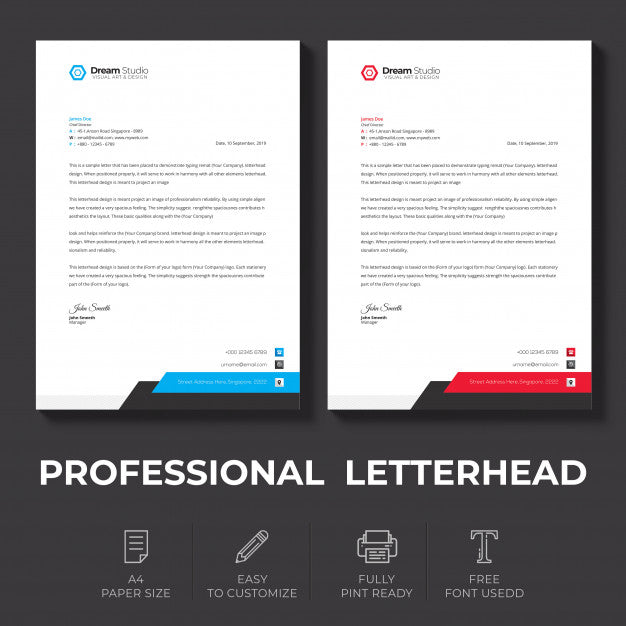 Letterhead Template In Flat Style Psd