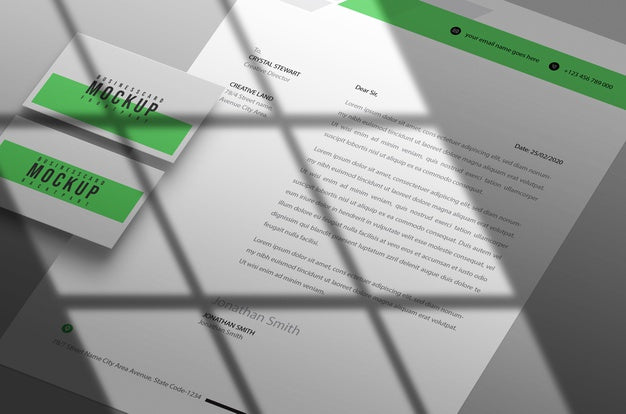 Letterhead With Business Card Mockup Psd Psd