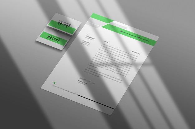 Letterhead With Business Card Mockup Psd Psd