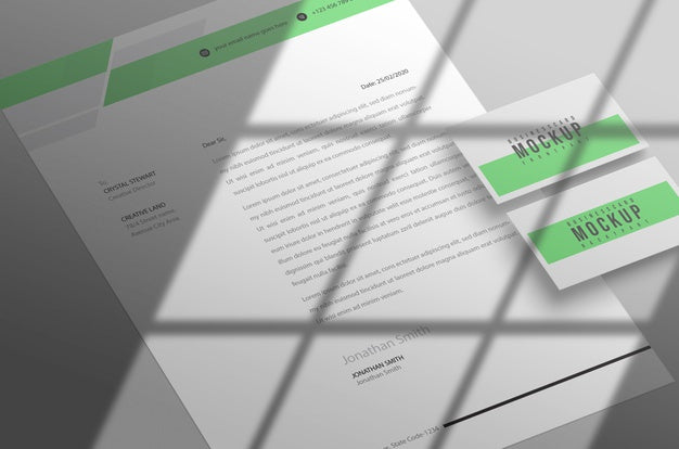 Letterhead With Business Card Mockup Psd Psd
