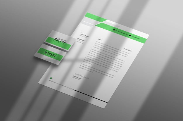Letterhead With Business Card Mockup Psd Psd