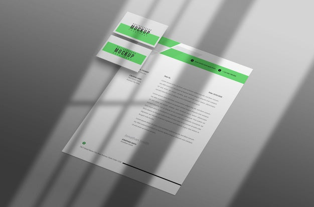 Letterhead With Business Card Mockup Psd Psd