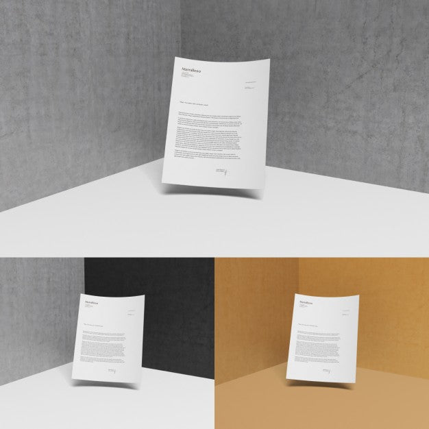 Letterhead With Different Backgrounds Mock Up Psd