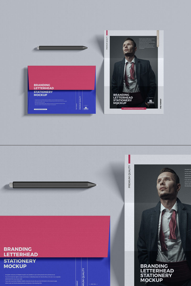 Letterhead With Envelope Stationery Mockup