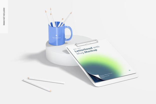 Letterhead With Mug Mockup Psd
